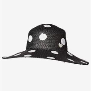 Betsey Johnson Black White Polka Dot Floppy Hat